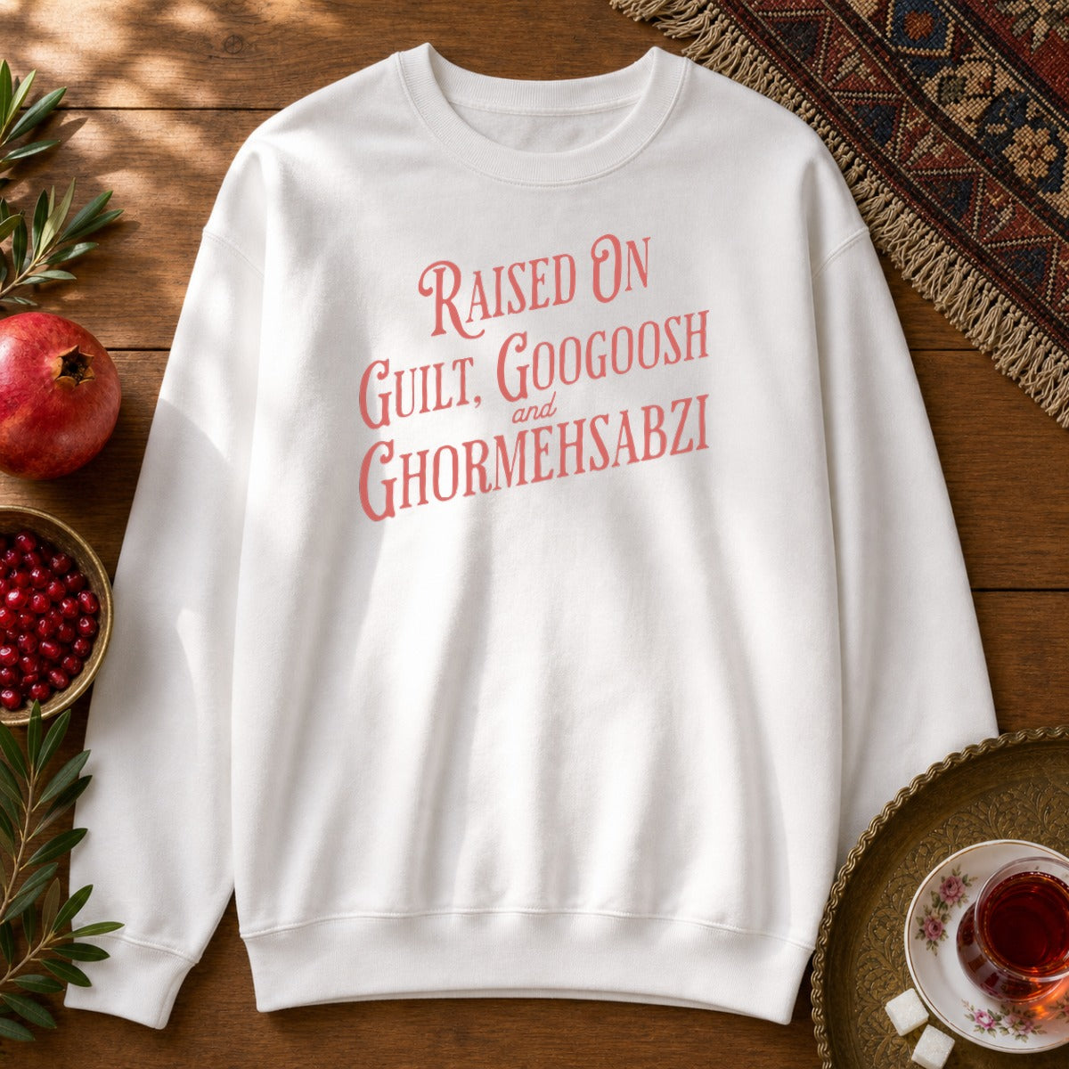 Guilt, Googoosh & Ghormehsabzi Sweatshirt - White