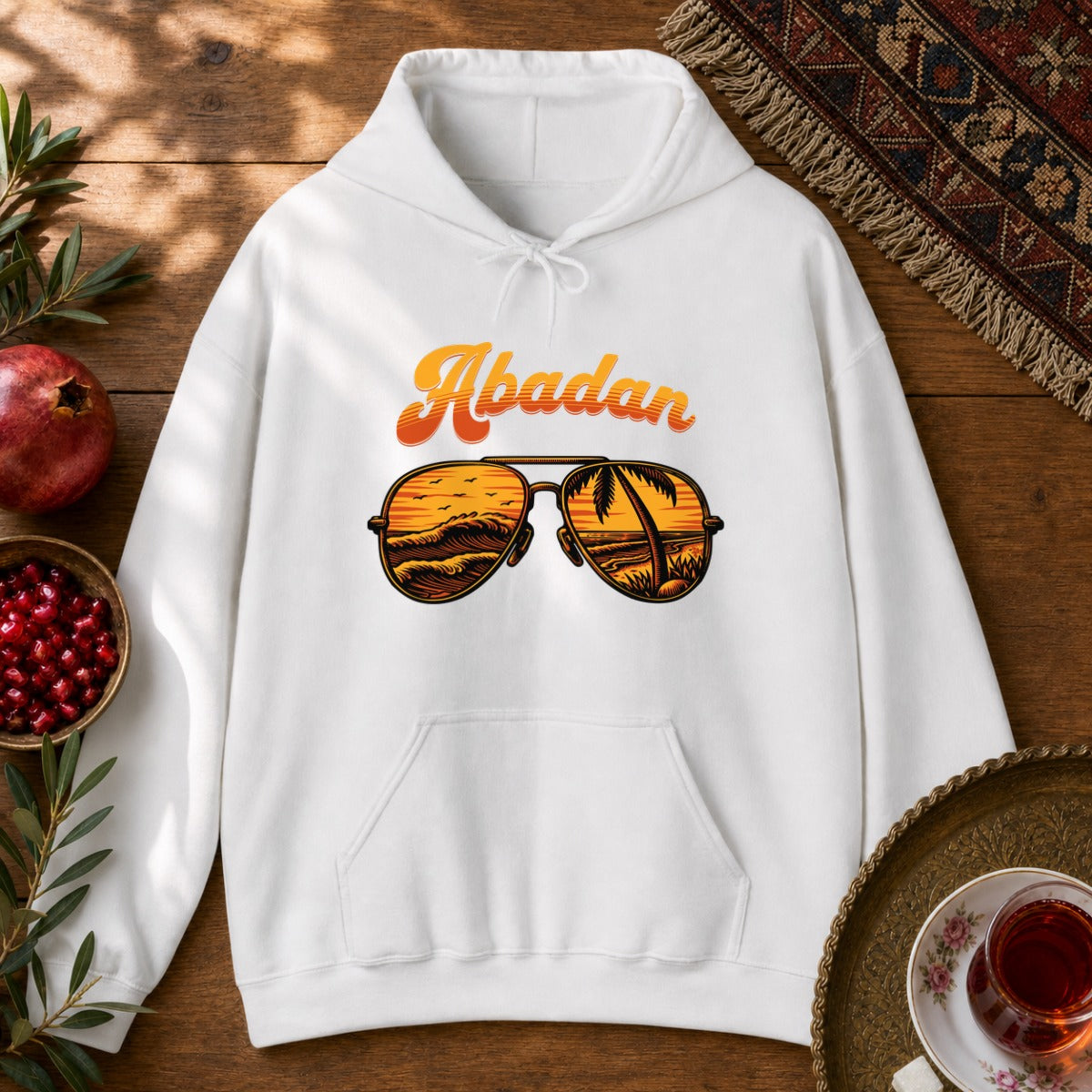 Abadan Sunglasses Hoodie - White