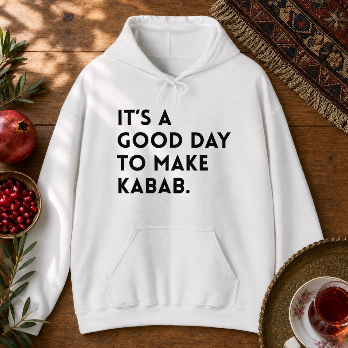 It's a good day to make Kabab. Hoodie - White