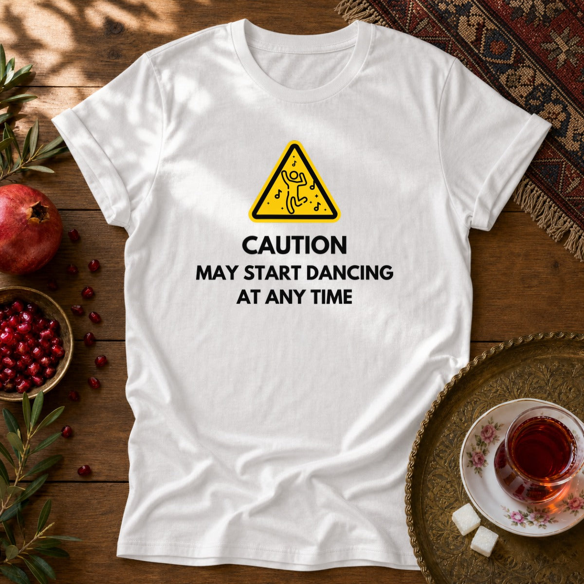 Dance Caution Sign Unisex T-Shirt - White
