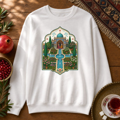 Persian Garden Miniature - Pixel Art Sweatshirt - White