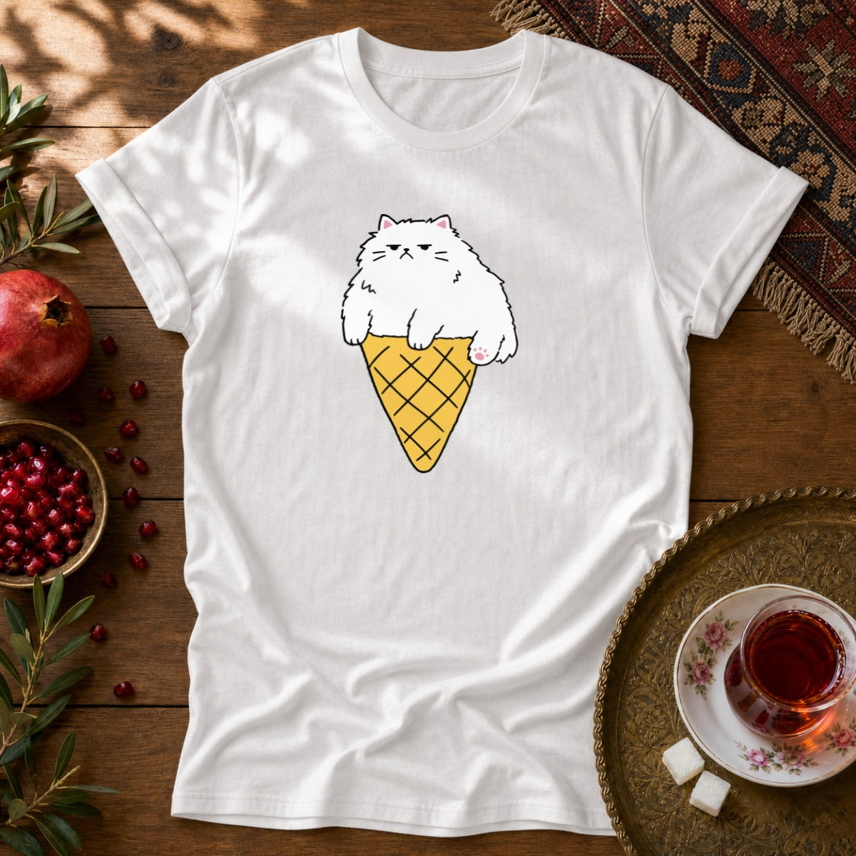 Persian Ice Cream Cone Unisex T-Shirt - White