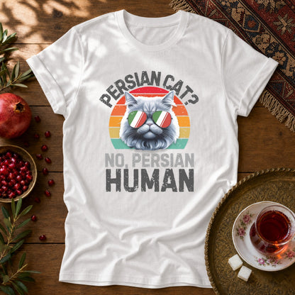 Persian Cat Human Unisex T-Shirt - White