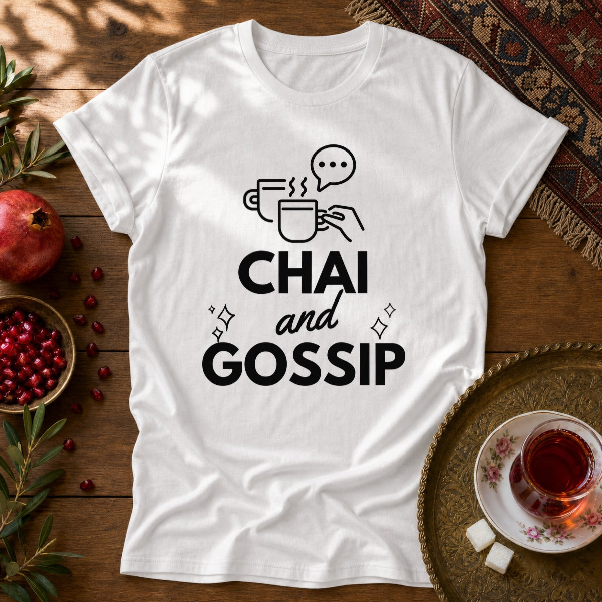 Chai and Gossip Unisex T-Shirt - White