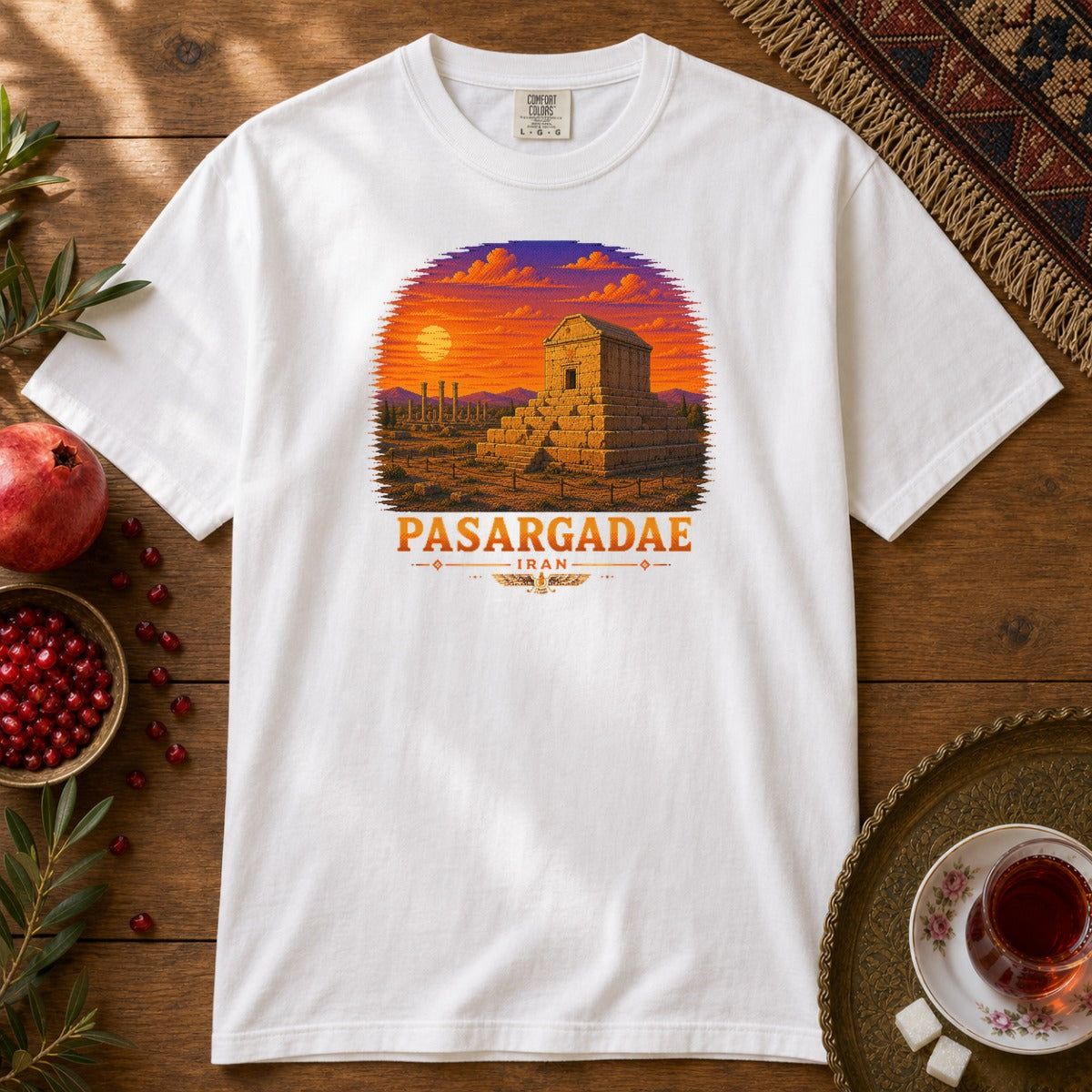 Pasargadae - Pixel Art Premium Tee - White