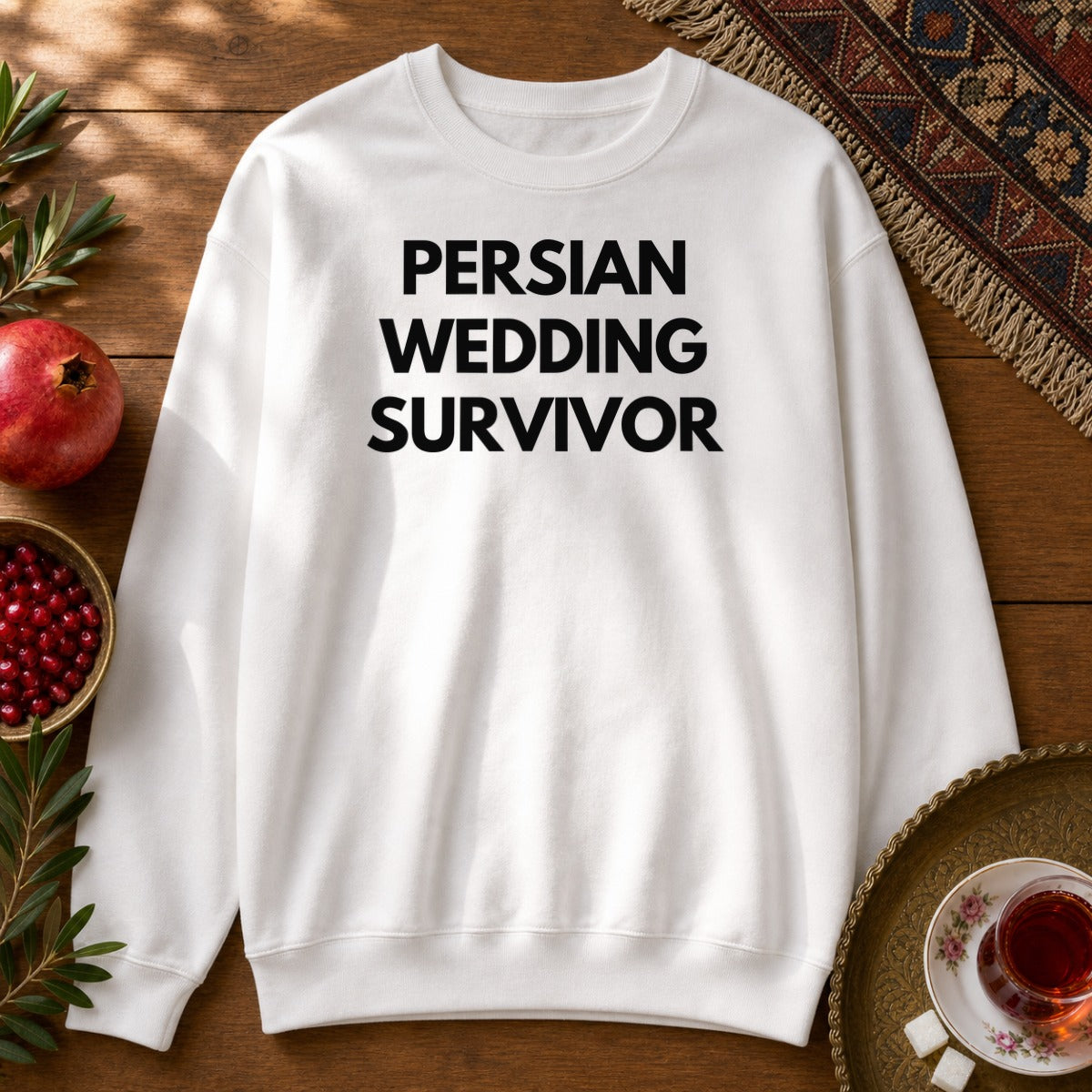 Persian Wedding Survivor Sweatshirt - White