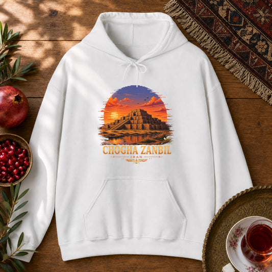 Chogha Zanbil - Pixel Art Hoodie - White