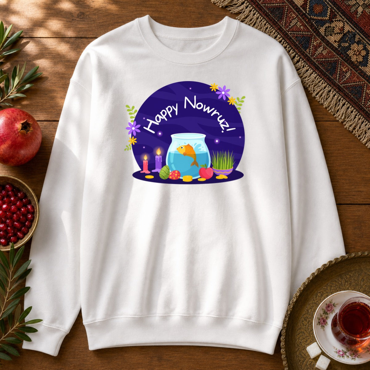 Haft-Seen Nowruz Sweatshirt - White