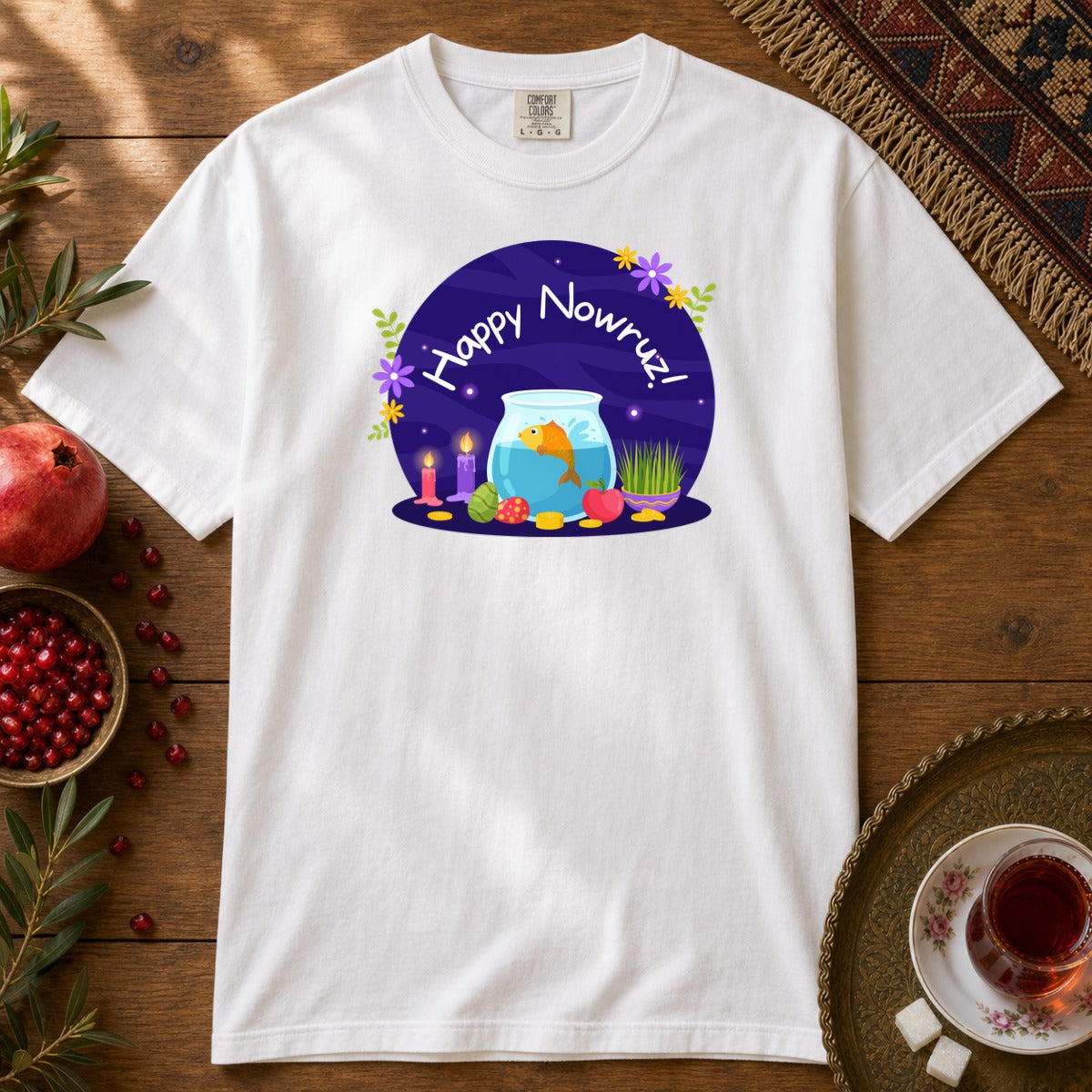 Haft-Seen Nowruz Premium Tee - White