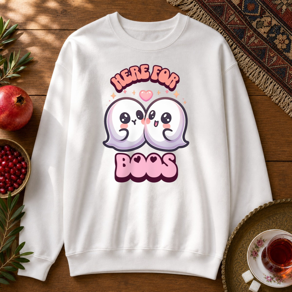 Here for Boos Sweatshirt - White