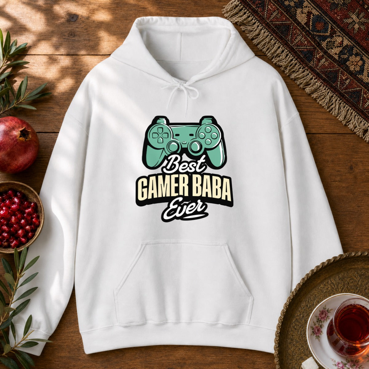 Gamer Baba Hoodie - White