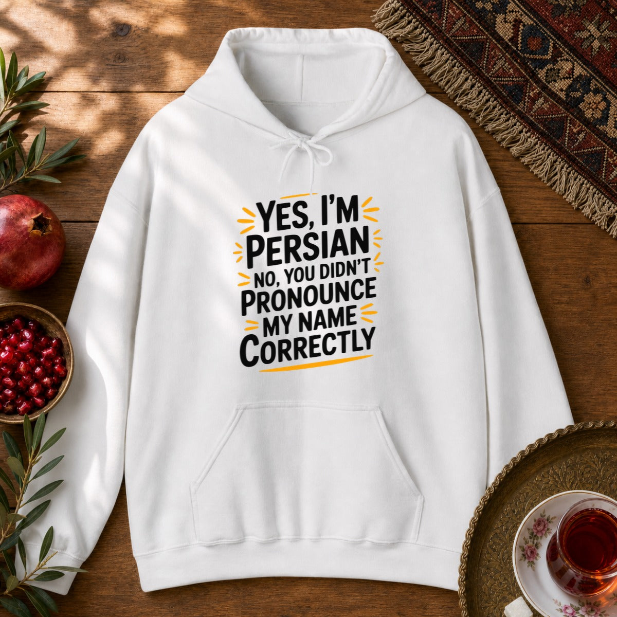 Yes, I'm Persian Hoodie - White