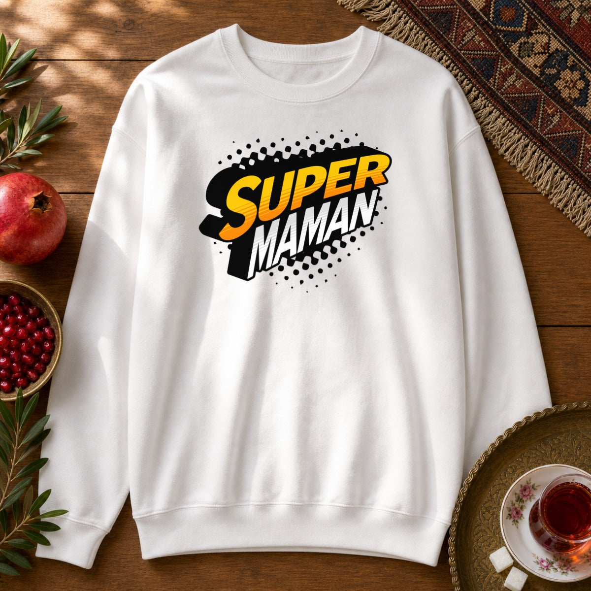 Super Maman Sweatshirt - White