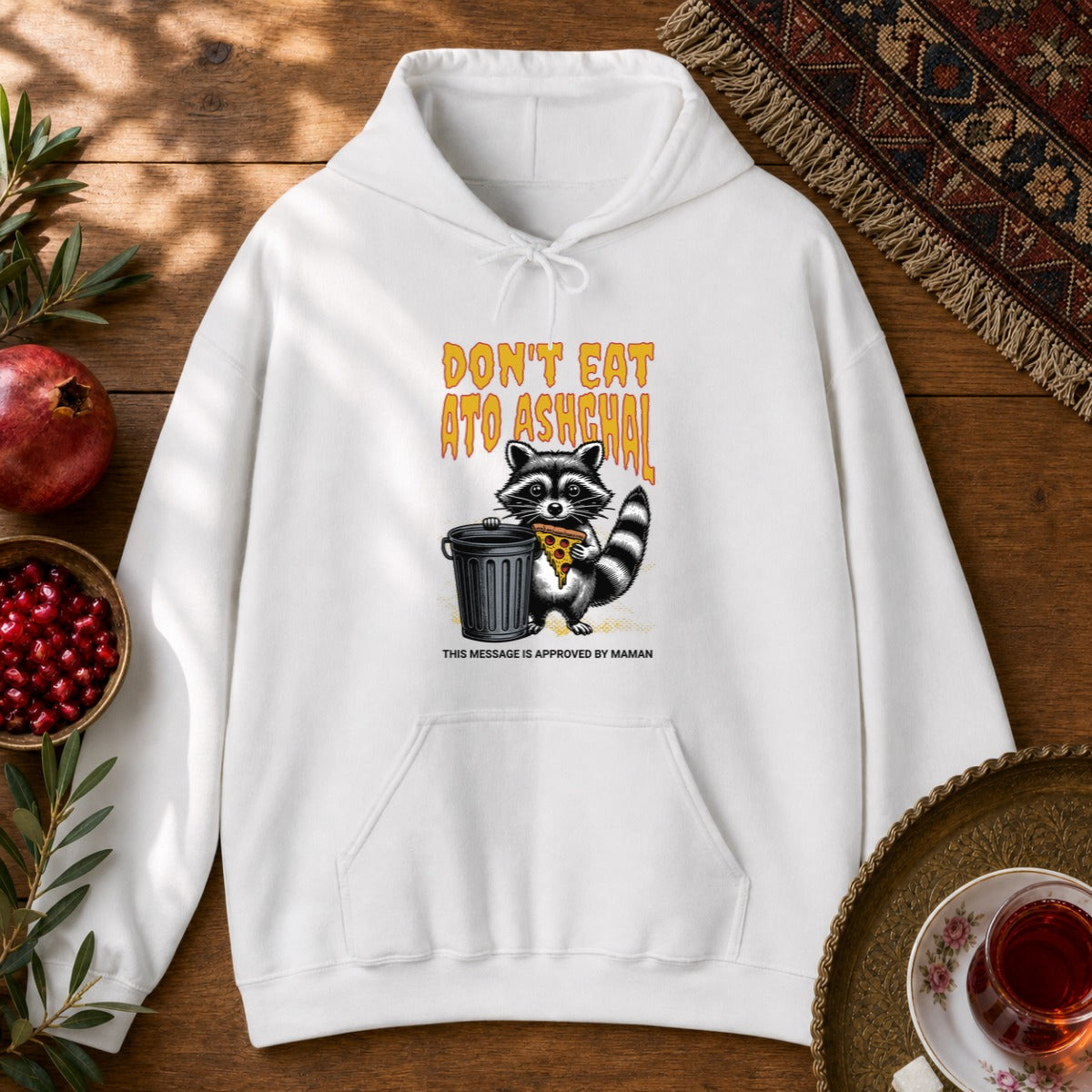 Don't Eat Ato Ashghal Hoodie - White