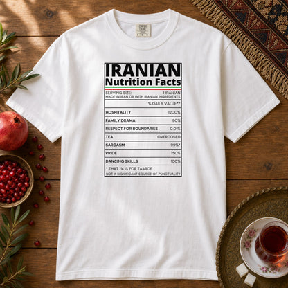 Iranian Nutrition Facts Premium Tee - White