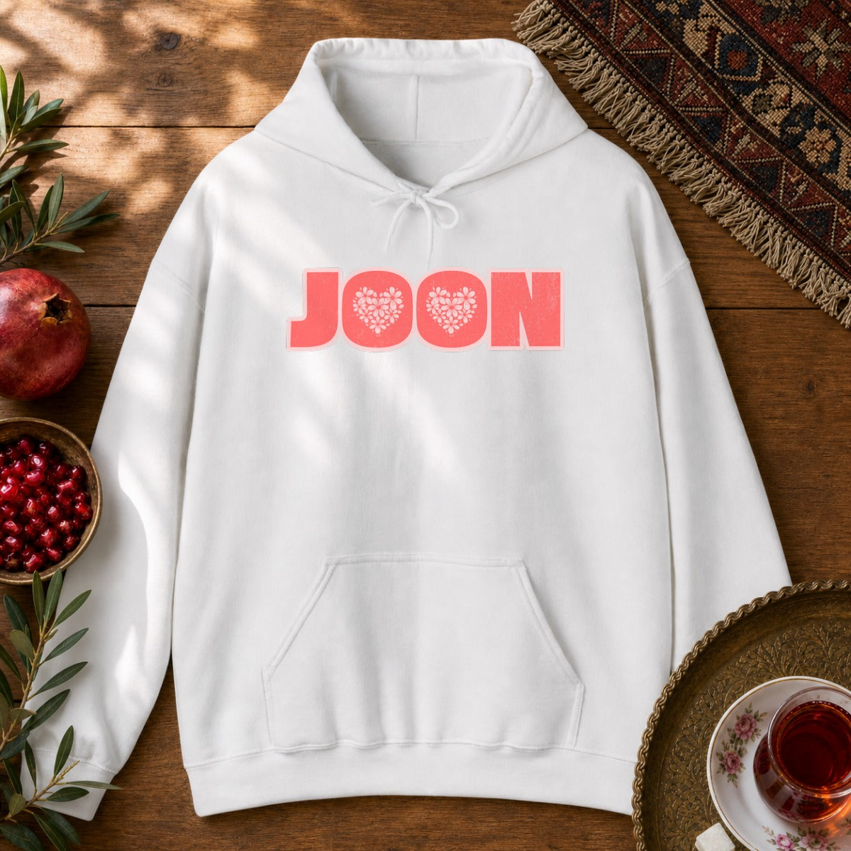 Joon Floral Hoodie - White