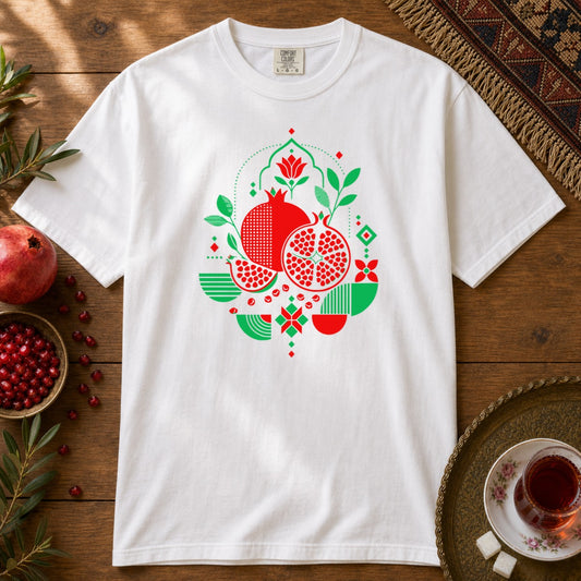 Pomegranate Premium Tee - White