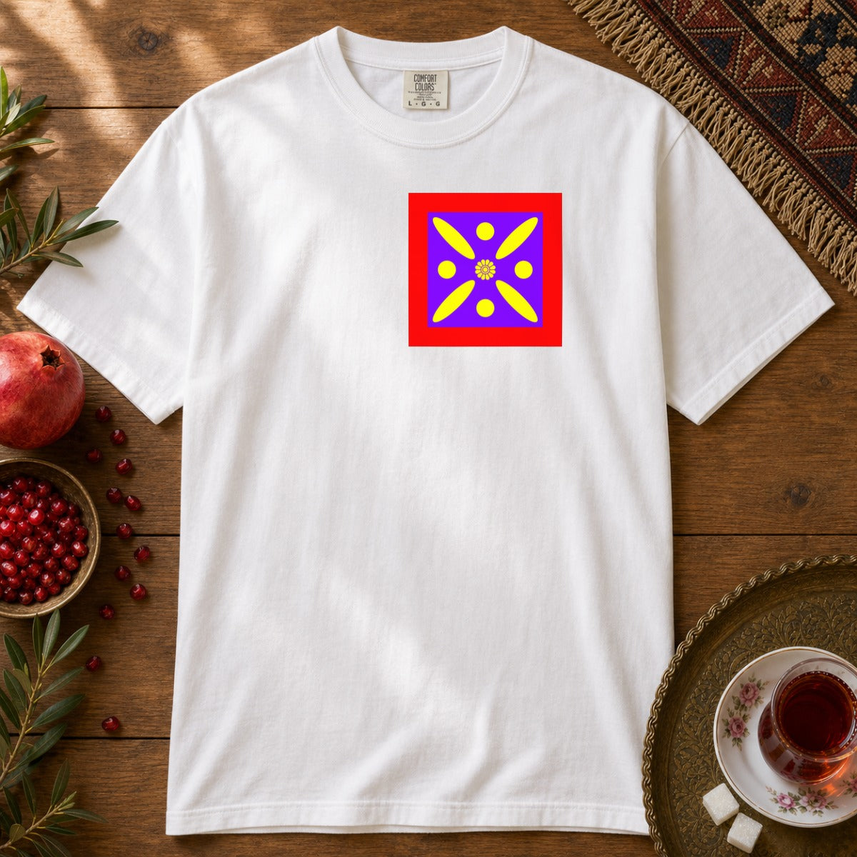 Derafshe Kaviani - Chest Print Premium Tee - White