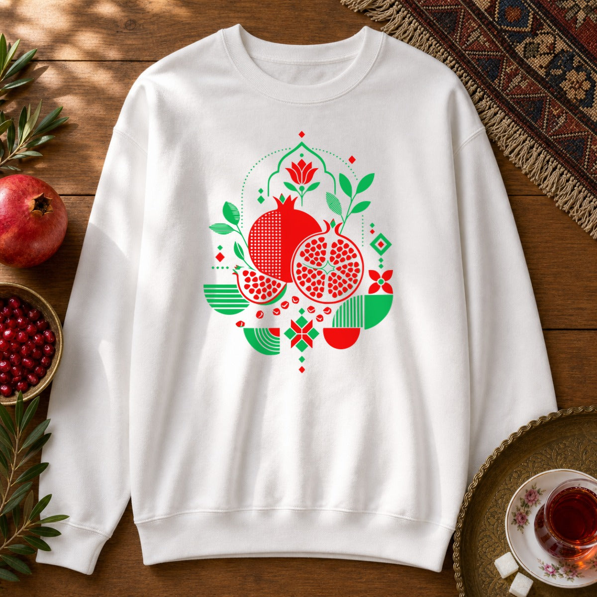 Pomegranate Sweatshirt - White