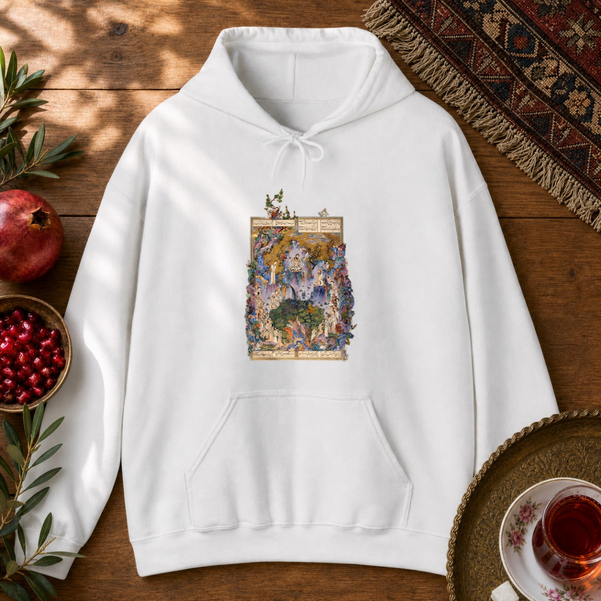 Court of Keyumars - Shahnameh Hoodie - White