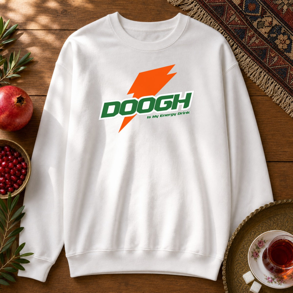 Doogh is My Energy Drink Sweatshirt - White