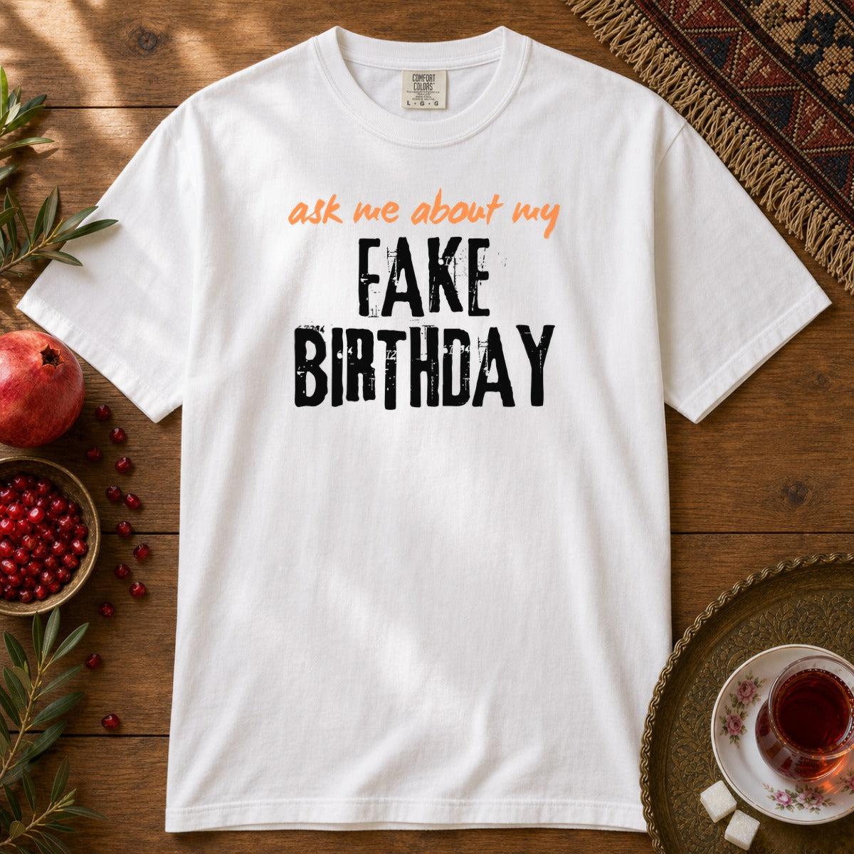Ask me about my Fake Birthday Premium Tee - White