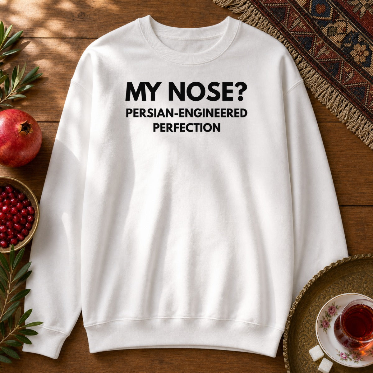 Persian Nose Sweatshirt - White