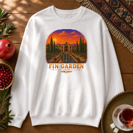 Fin Garden - Pixel Art Sweatshirt - White