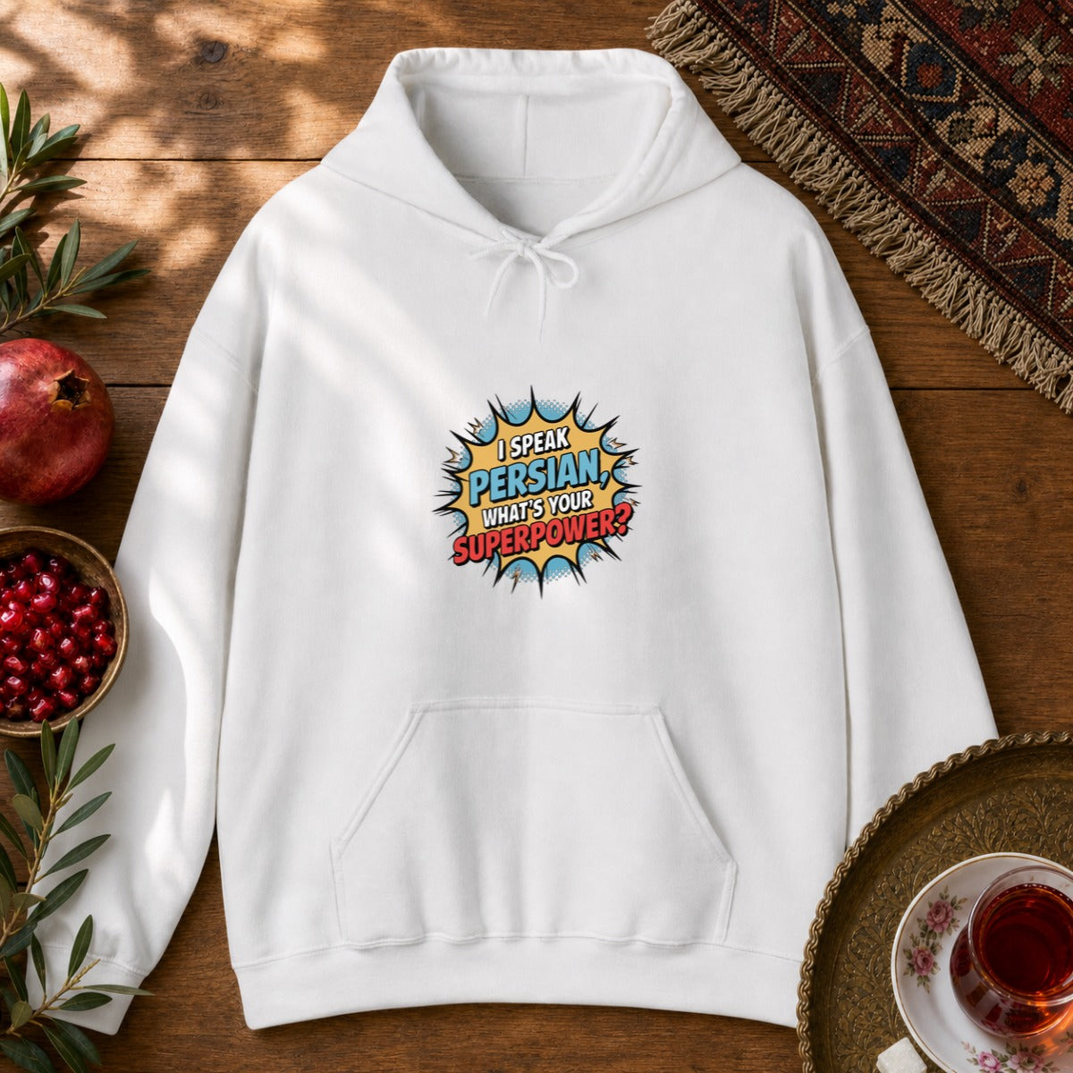 Persian Superpower Hoodie - White