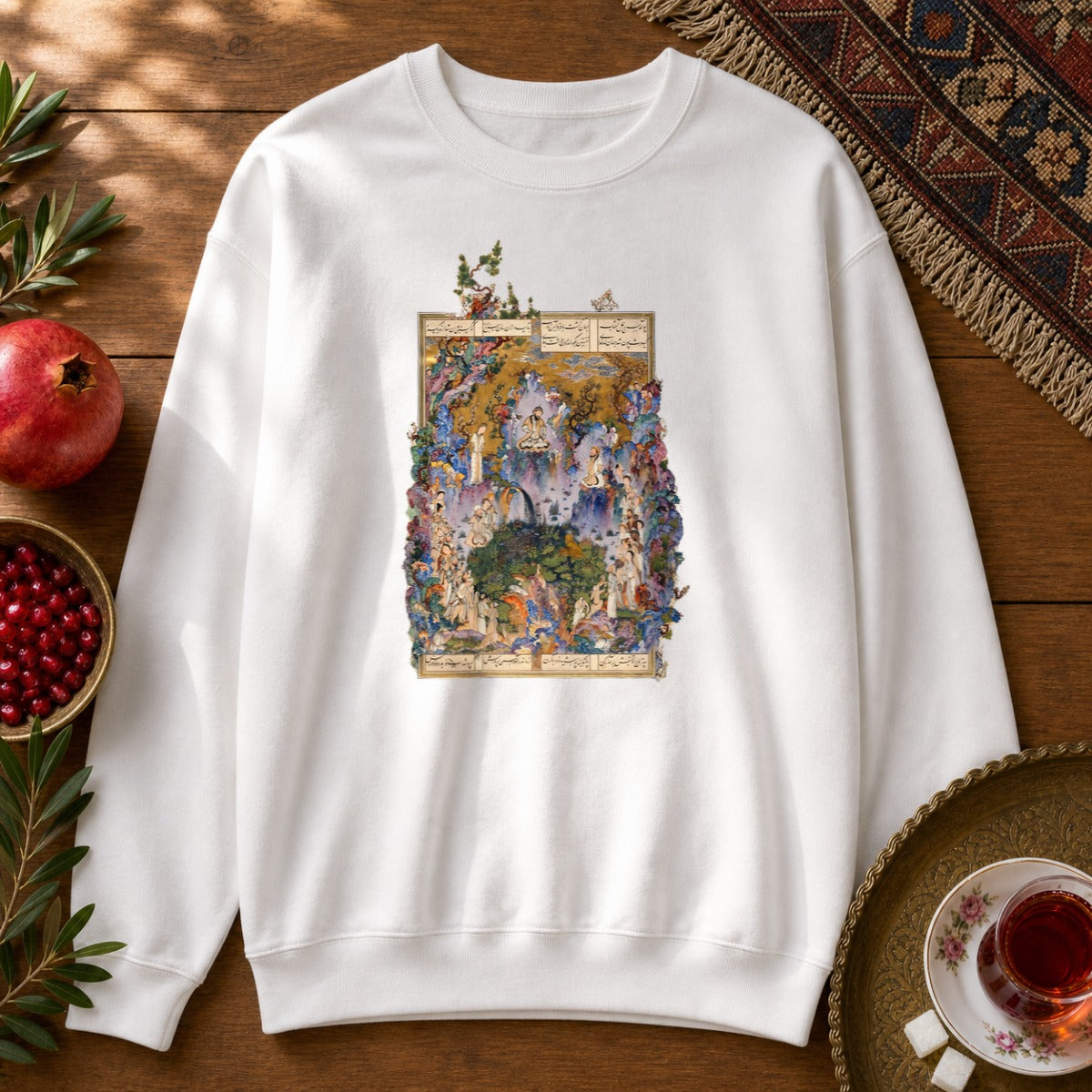 Court of Keyumars - Shahnameh Sweatshirt - White