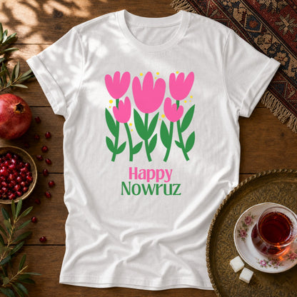 Nowruz Tulips Unisex T-Shirt - White