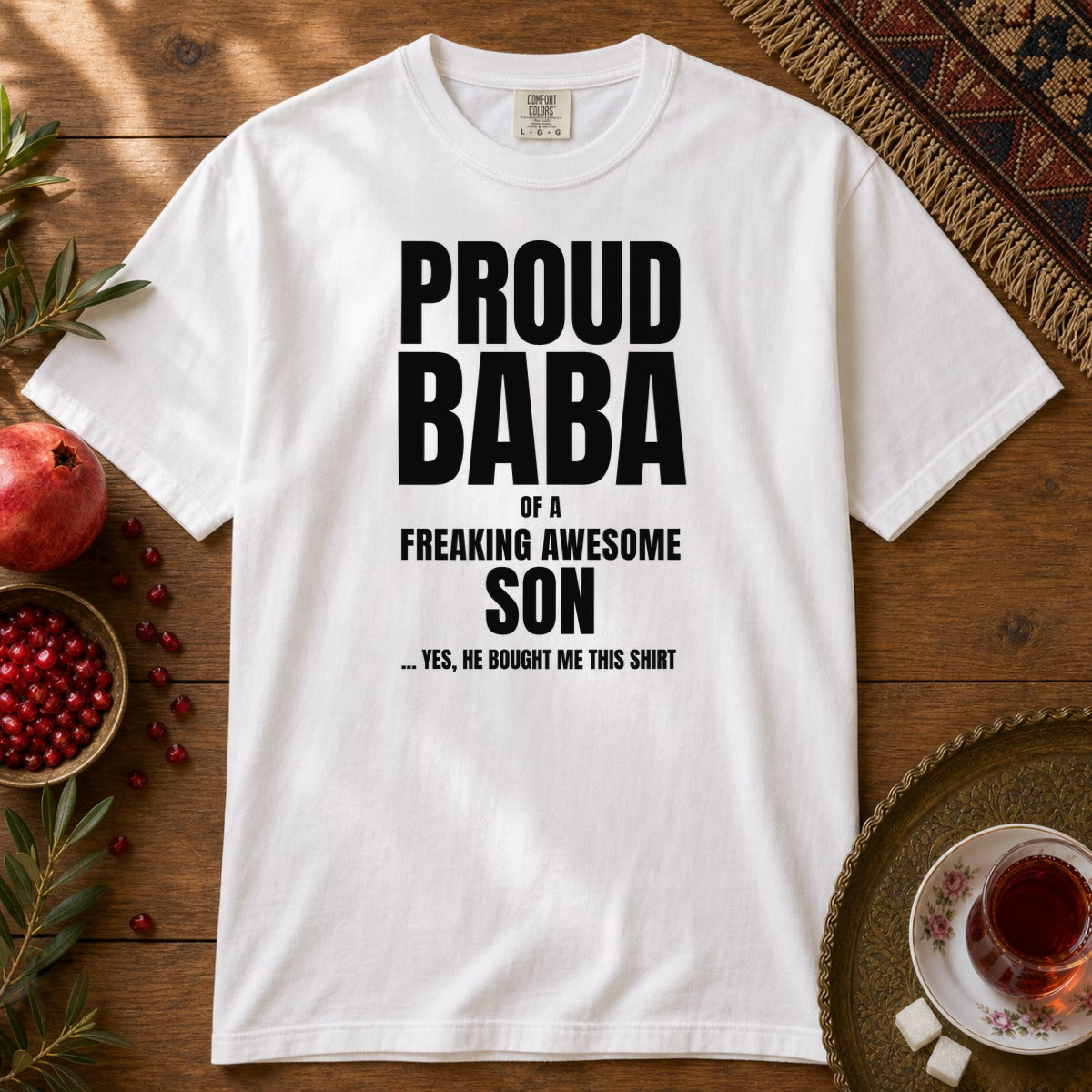 Proud Baba of a Son Premium Tee - White