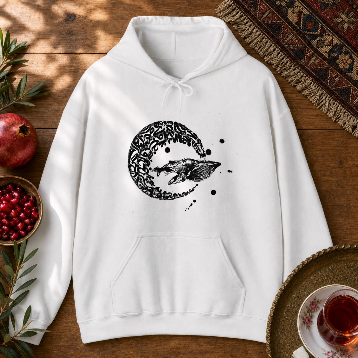Whale Journey Hoodie - White