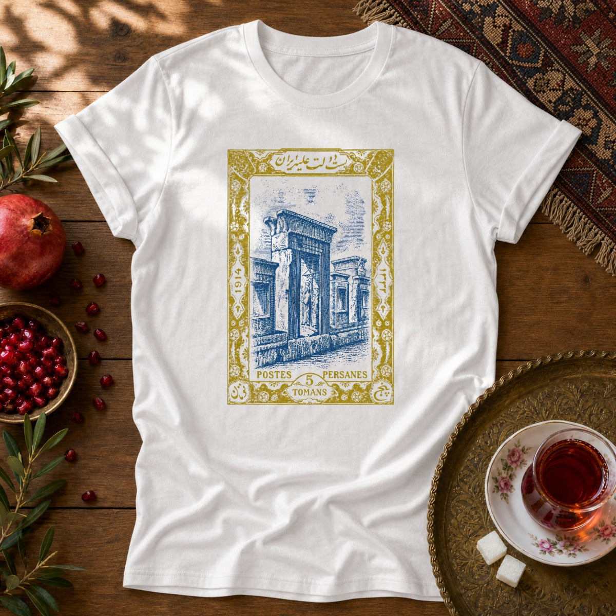 Persepolis Stamp Unisex T-Shirt - White