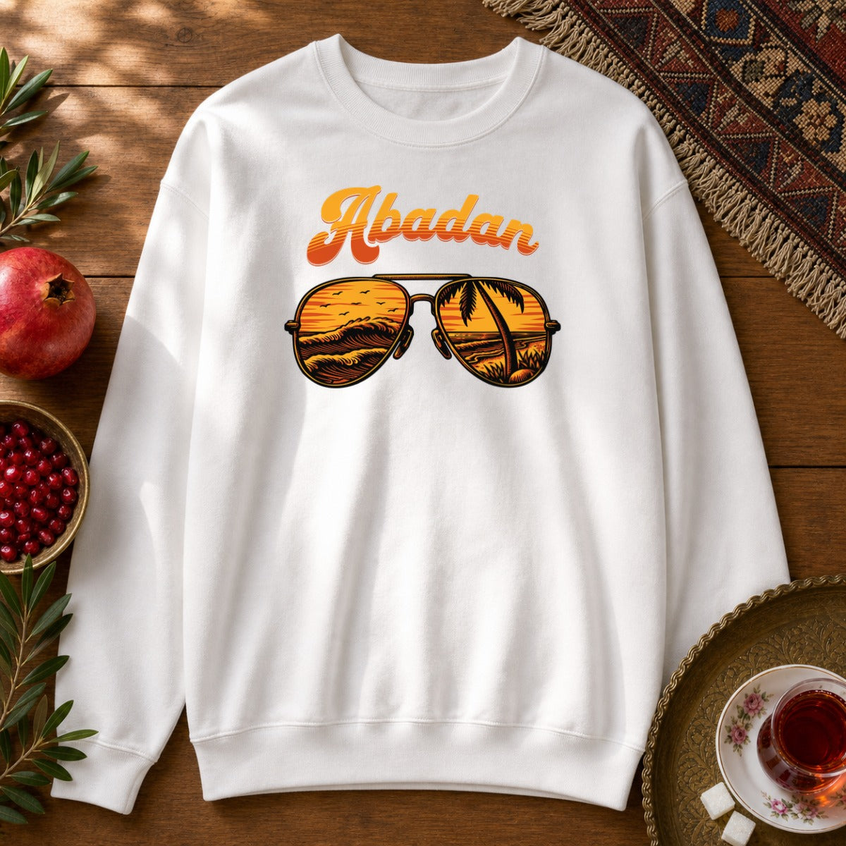 Abadan Sunglasses Sweatshirt - White