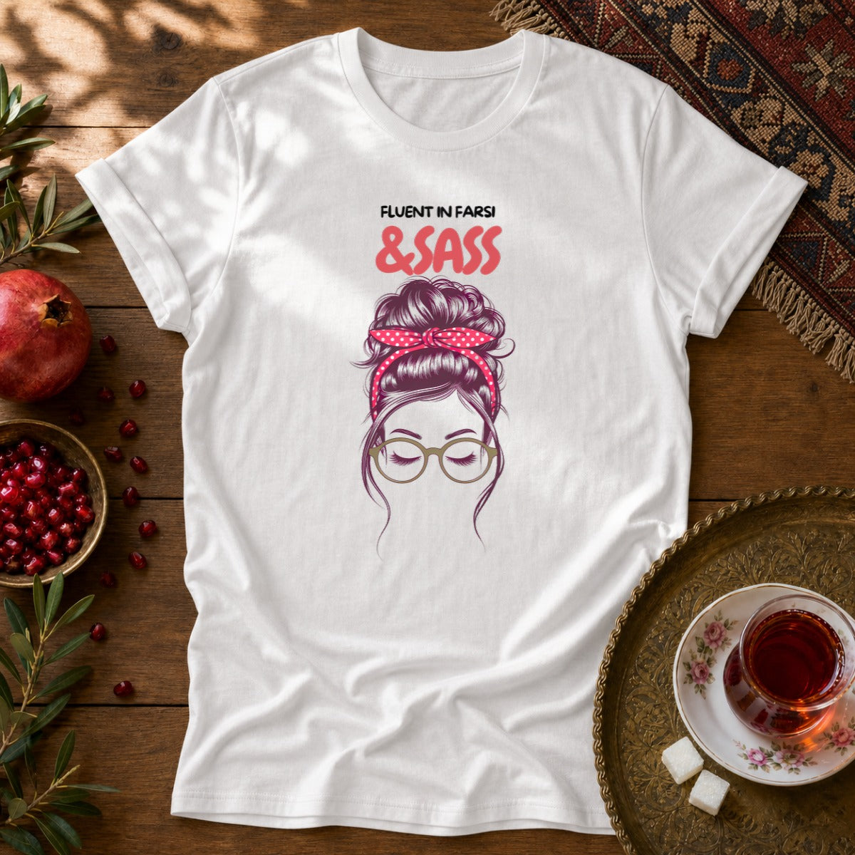 Fluent in Farsi & Sass Unisex T-Shirt - White