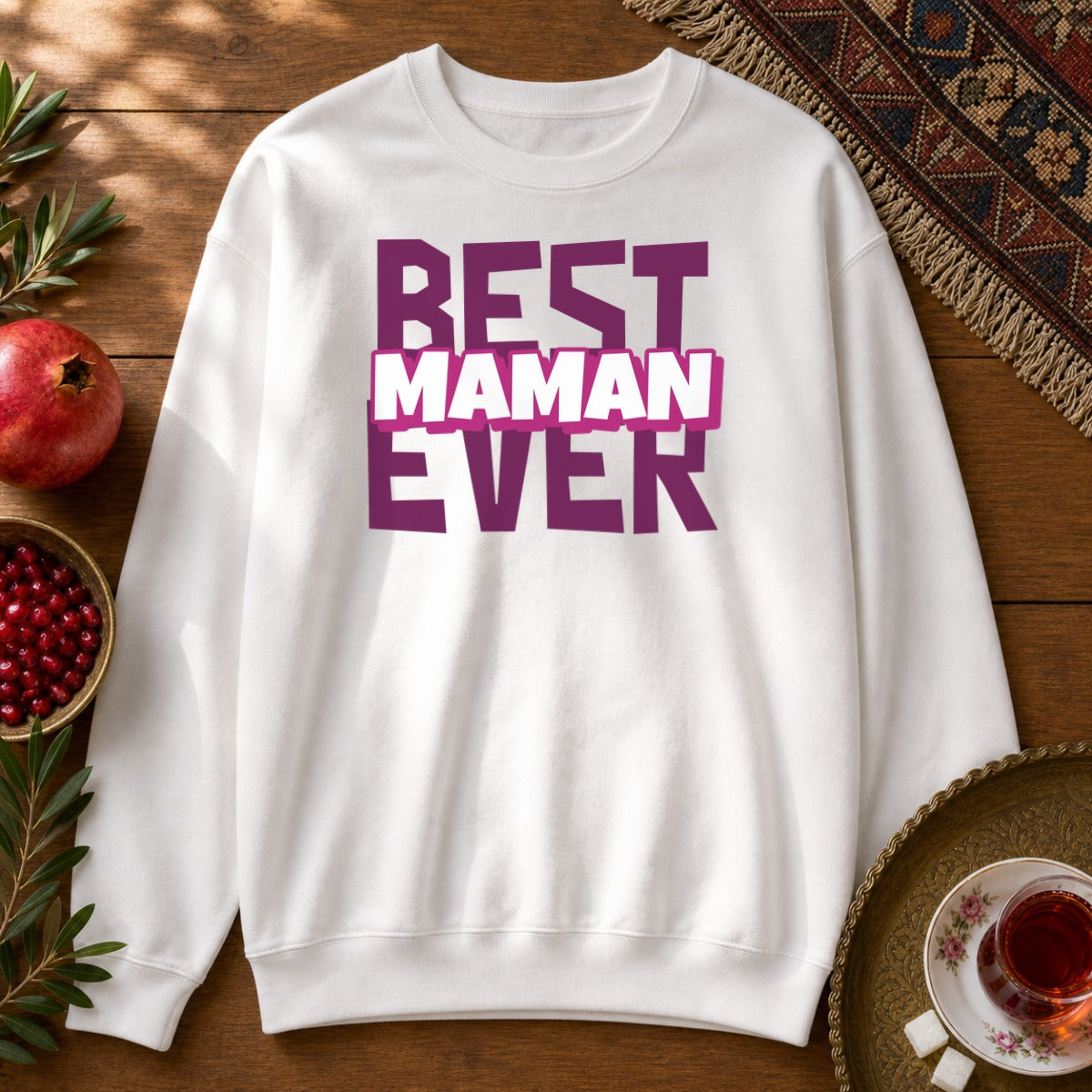 Best Maman Ever Sweatshirt - White