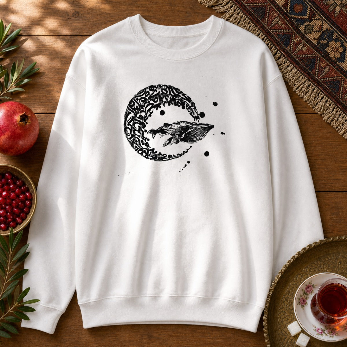 Whale Journey Sweatshirt - White