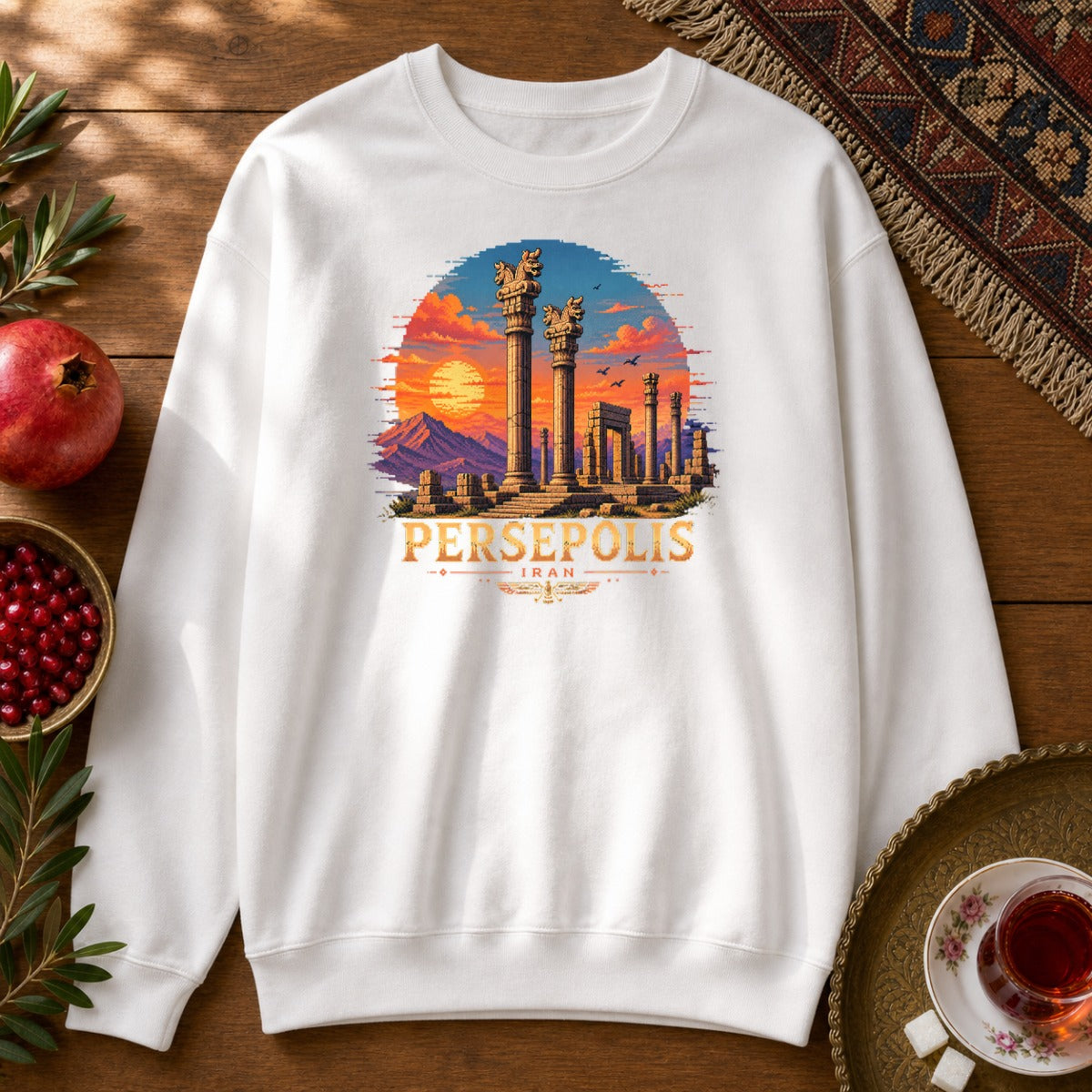 Persepolis - Pixel Art Sweatshirt - White