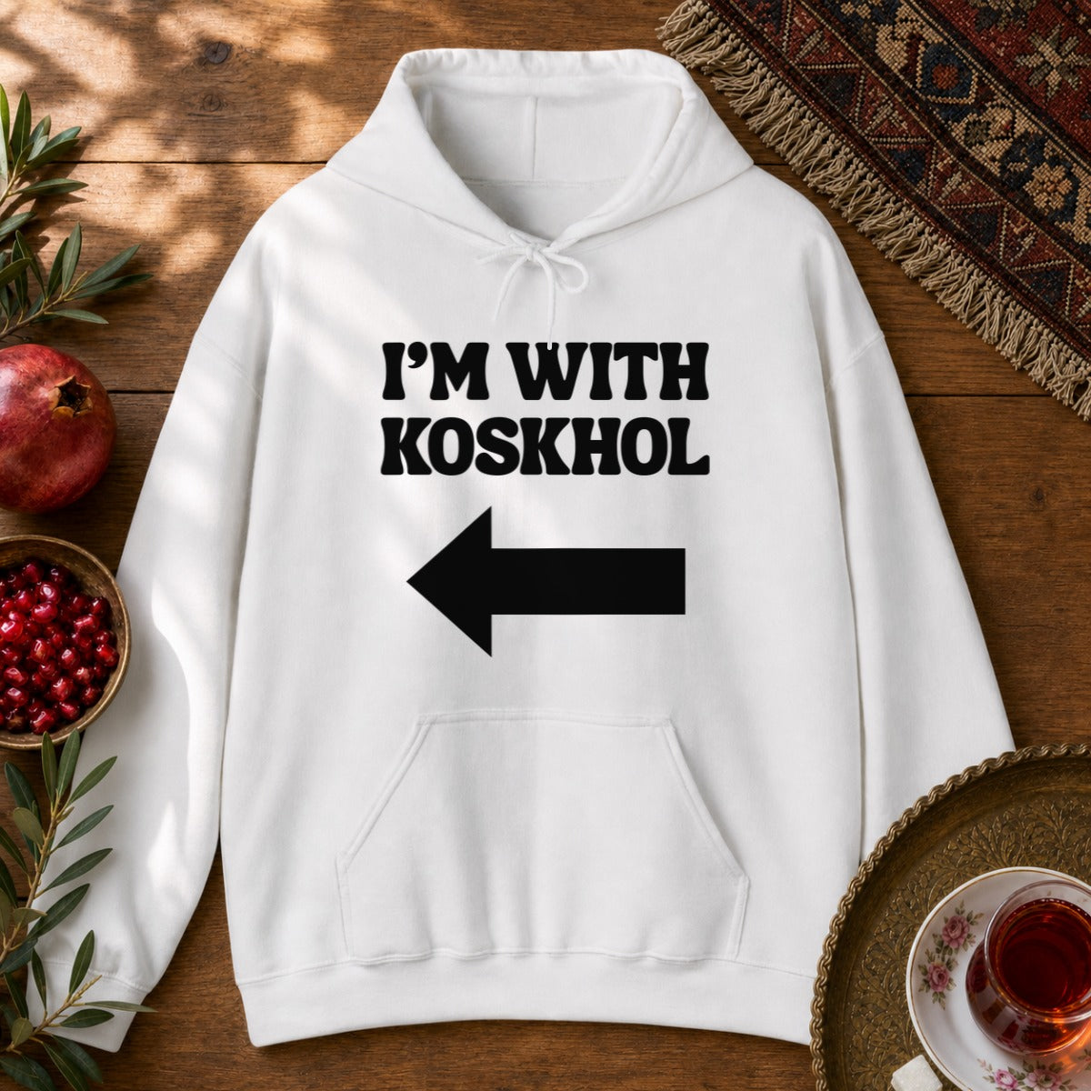 I'm with Koskhol - Right Hoodie - White