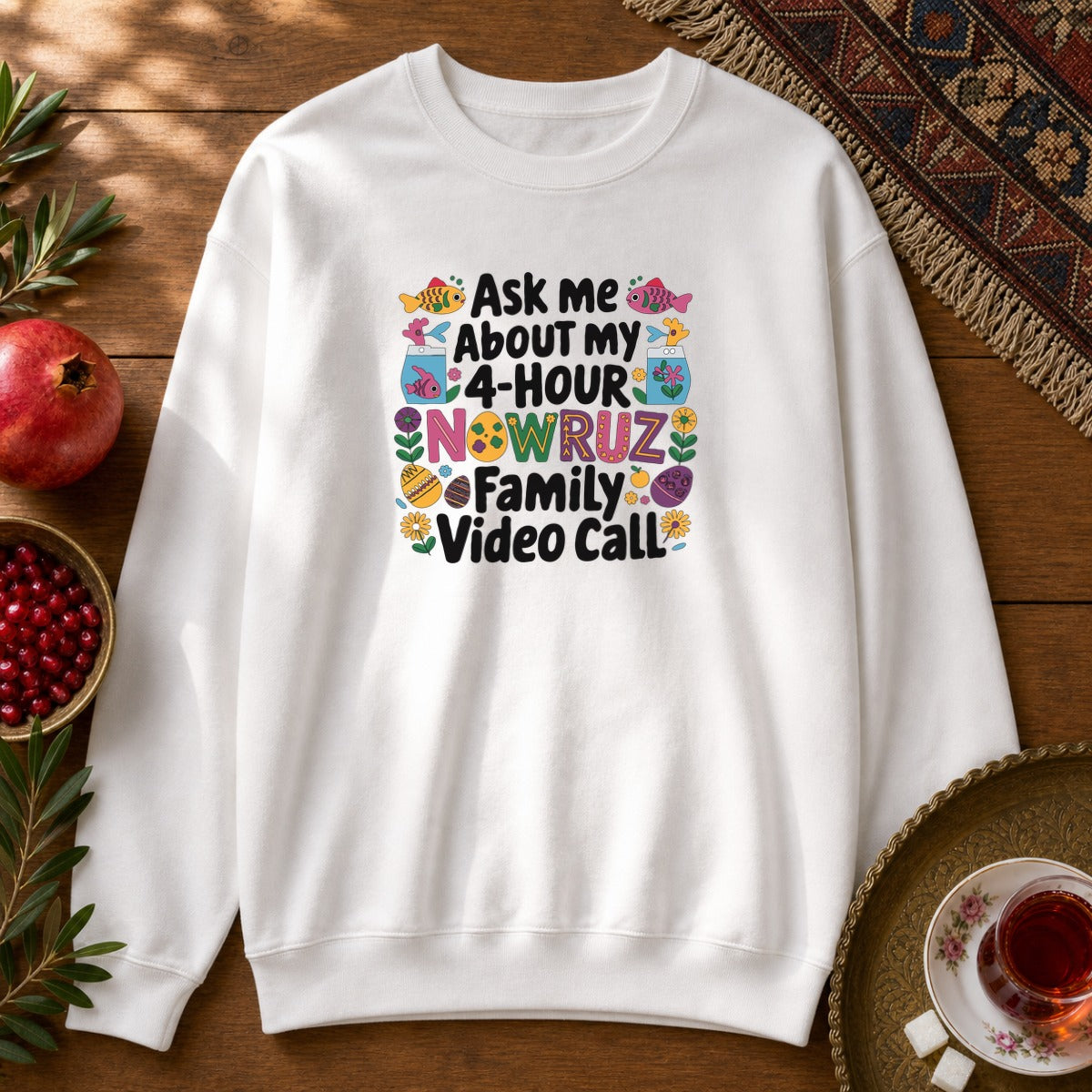 Nowruz Video Call Sweatshirt - White