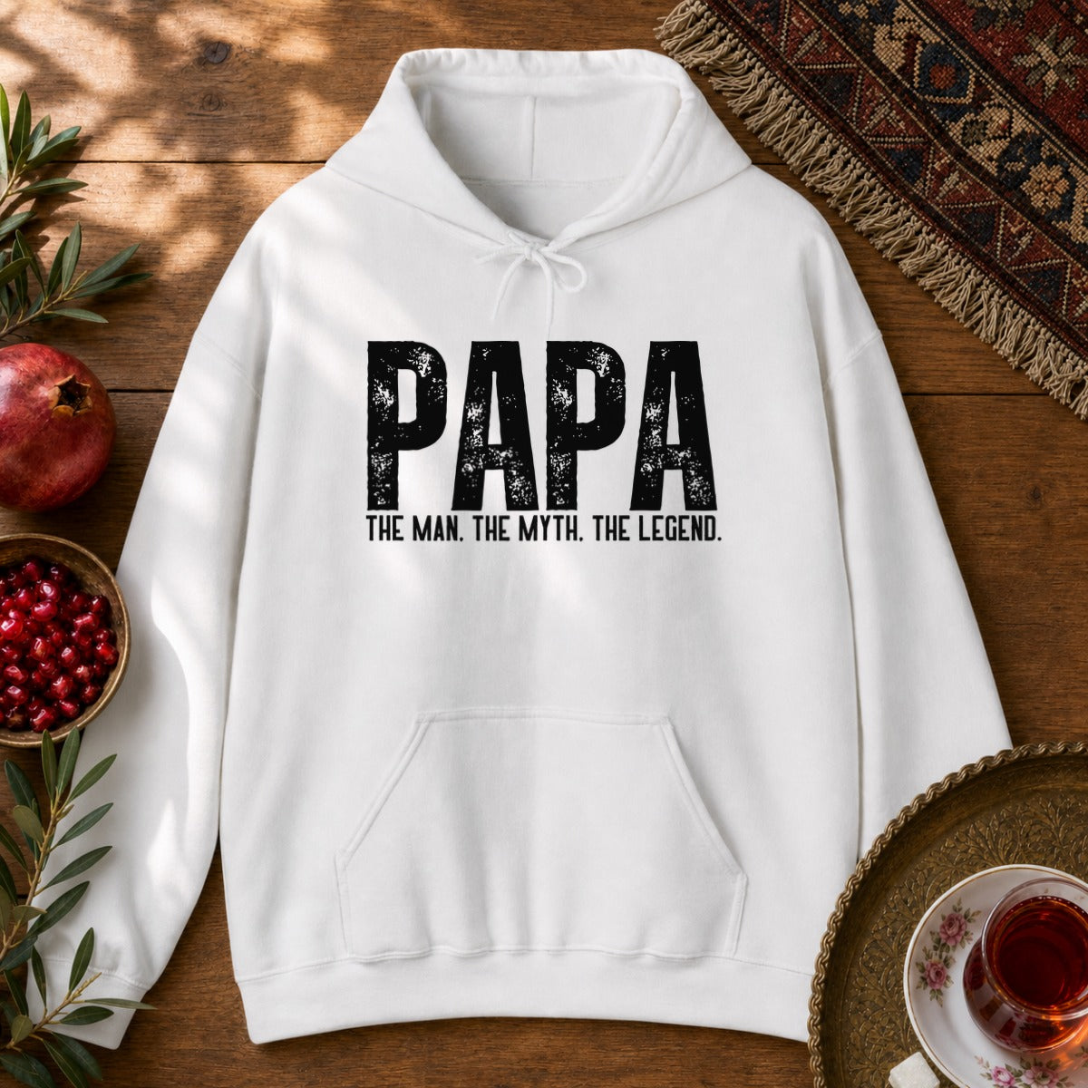 Papa, the myth Hoodie - White