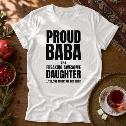 Proud Baba of a Daughter Unisex T-Shirt - White