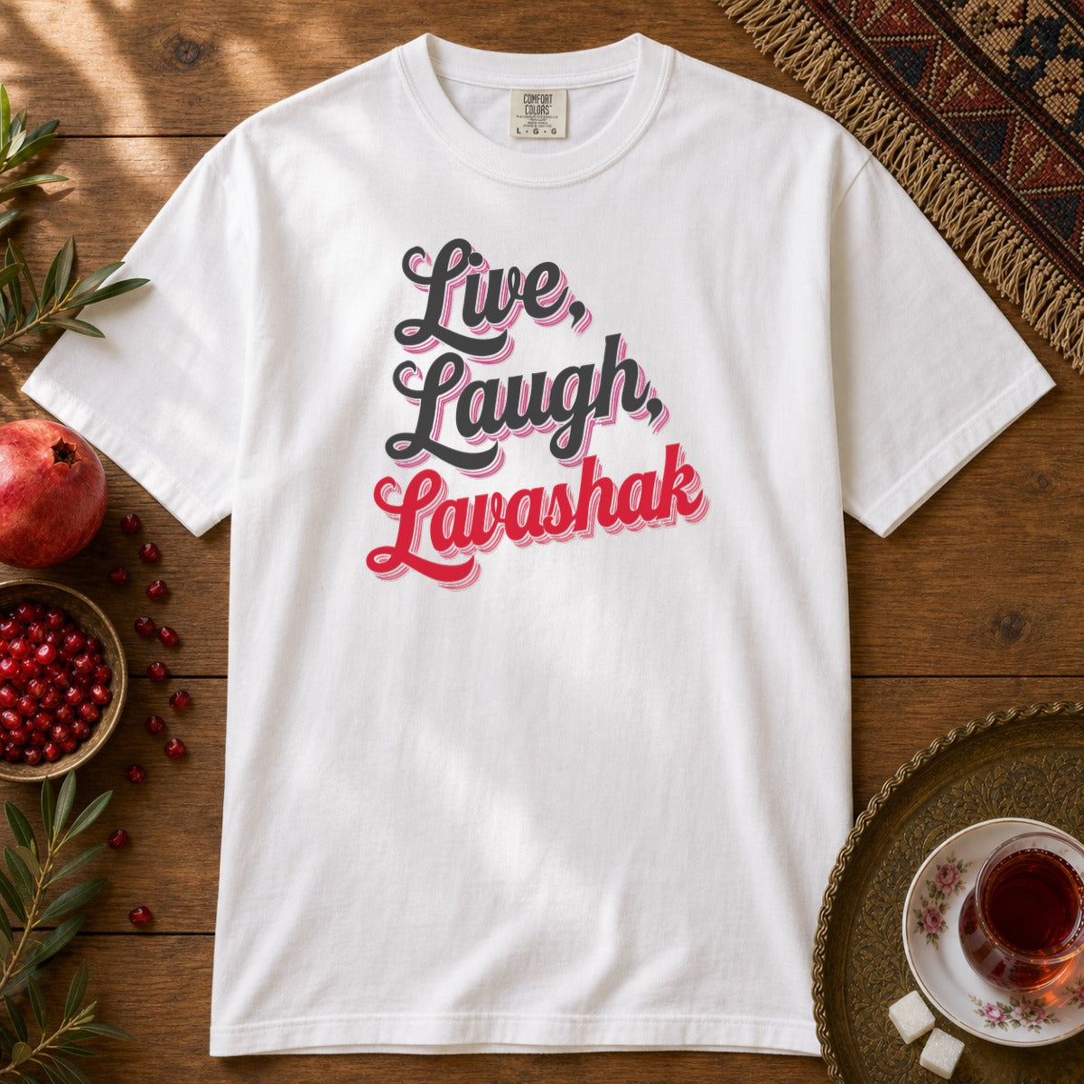 Live, Laugh, Lavashak Premium Tee - White