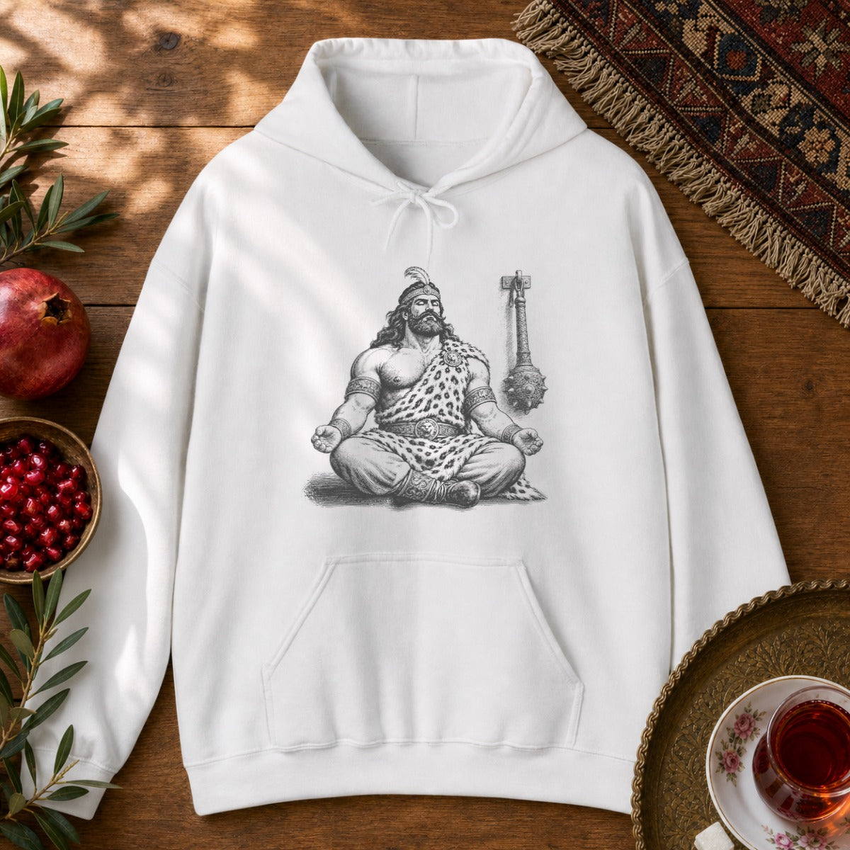 Meditating Rostam Hoodie - White