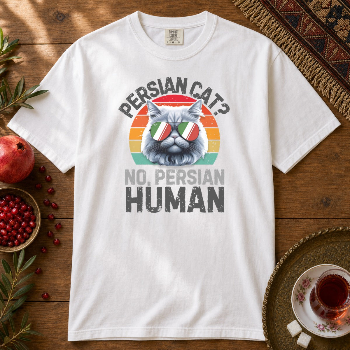 Persian Cat Human Premium Tee - White