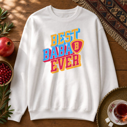 Best Baba Ever - Shield Sweatshirt - White