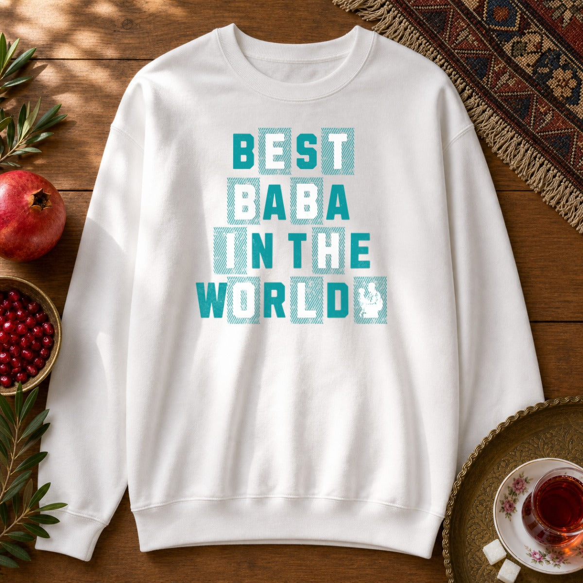 Best Baba in the World Sweatshirt - White