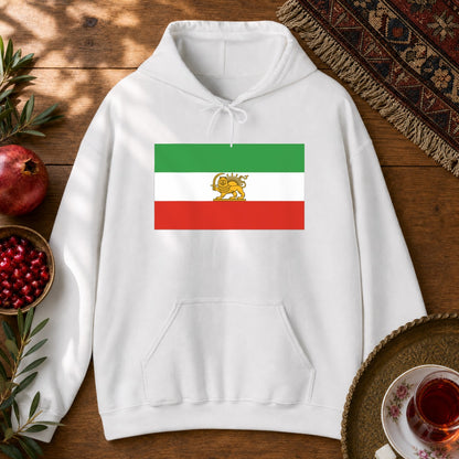 Shir-o-Khorshid (Lion & Sun) Hoodie - White