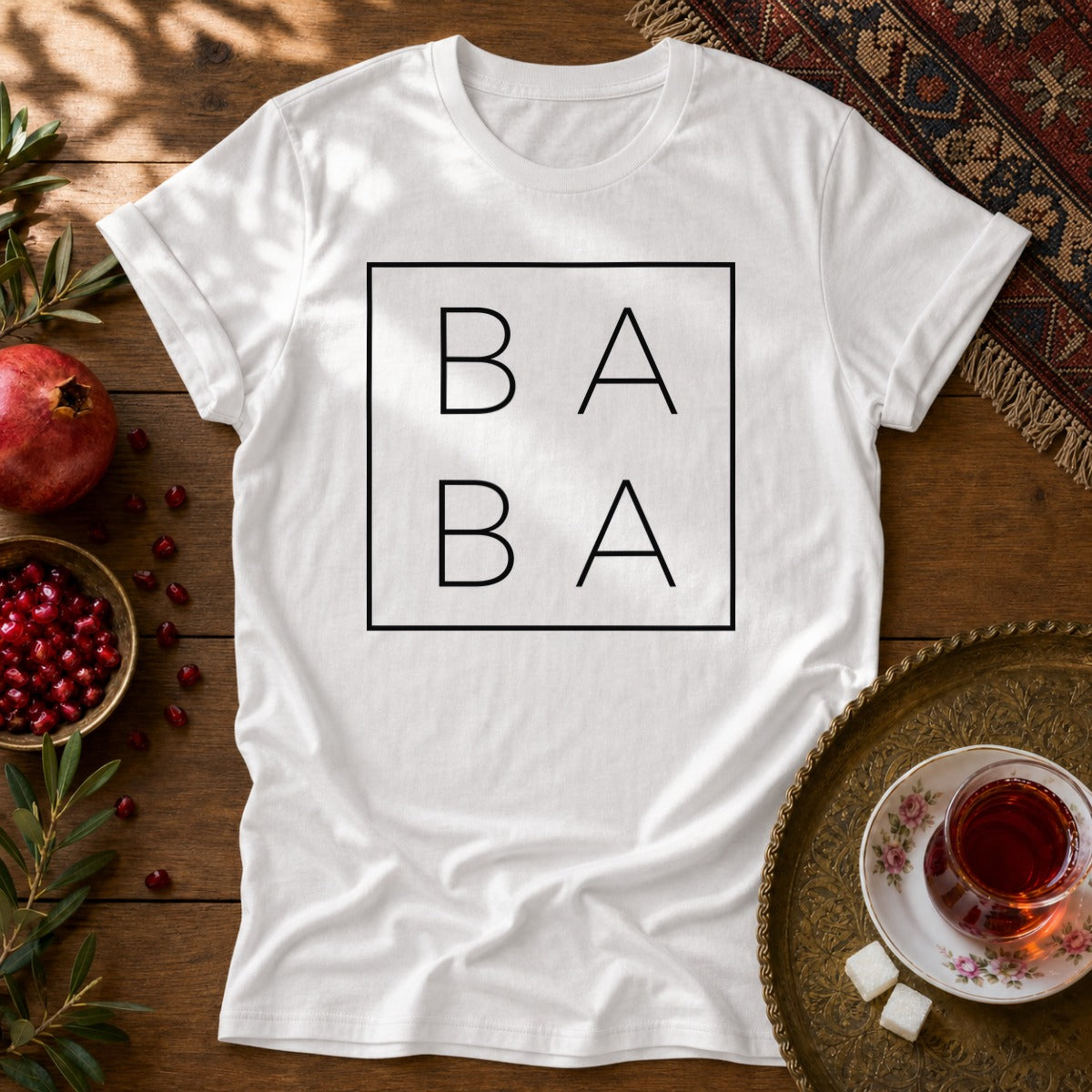 Baba Minimal Unisex T-Shirt - White